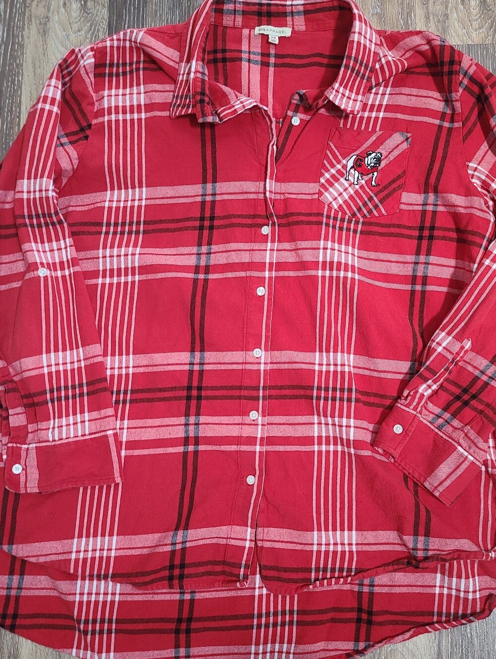 Georgia Bulldog Flannel Button Down Size 2x